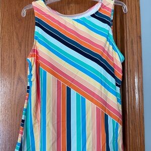Lands' End Multicolor Striped Sleeveless Top/Tankini